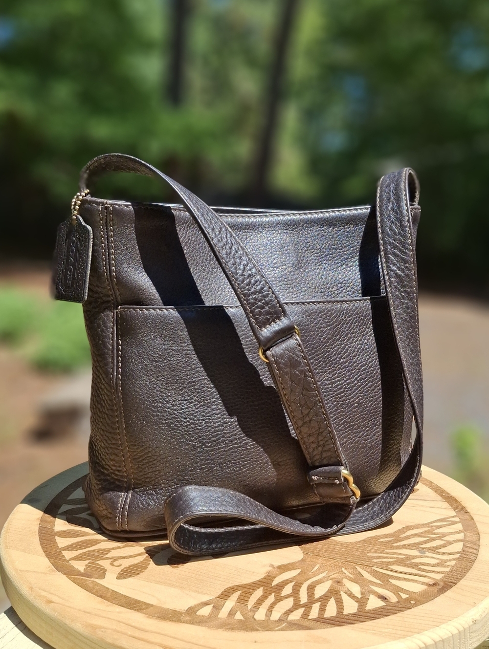 Vintage 1996 Coach Sonoma Brown Pebbled Leather Pocket Zip Crossbody #4924 - Picture 1 of 13